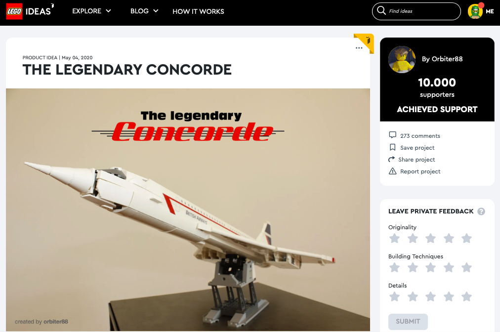 LEGO Ideas: il Concorde Raggiunge i 10.000 Sostenitori - Mattonito