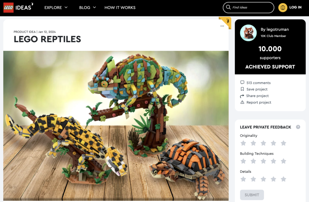 LEGO Reptiles raggiunge i 10k su LEGO Ideas - Brick.it Magazine