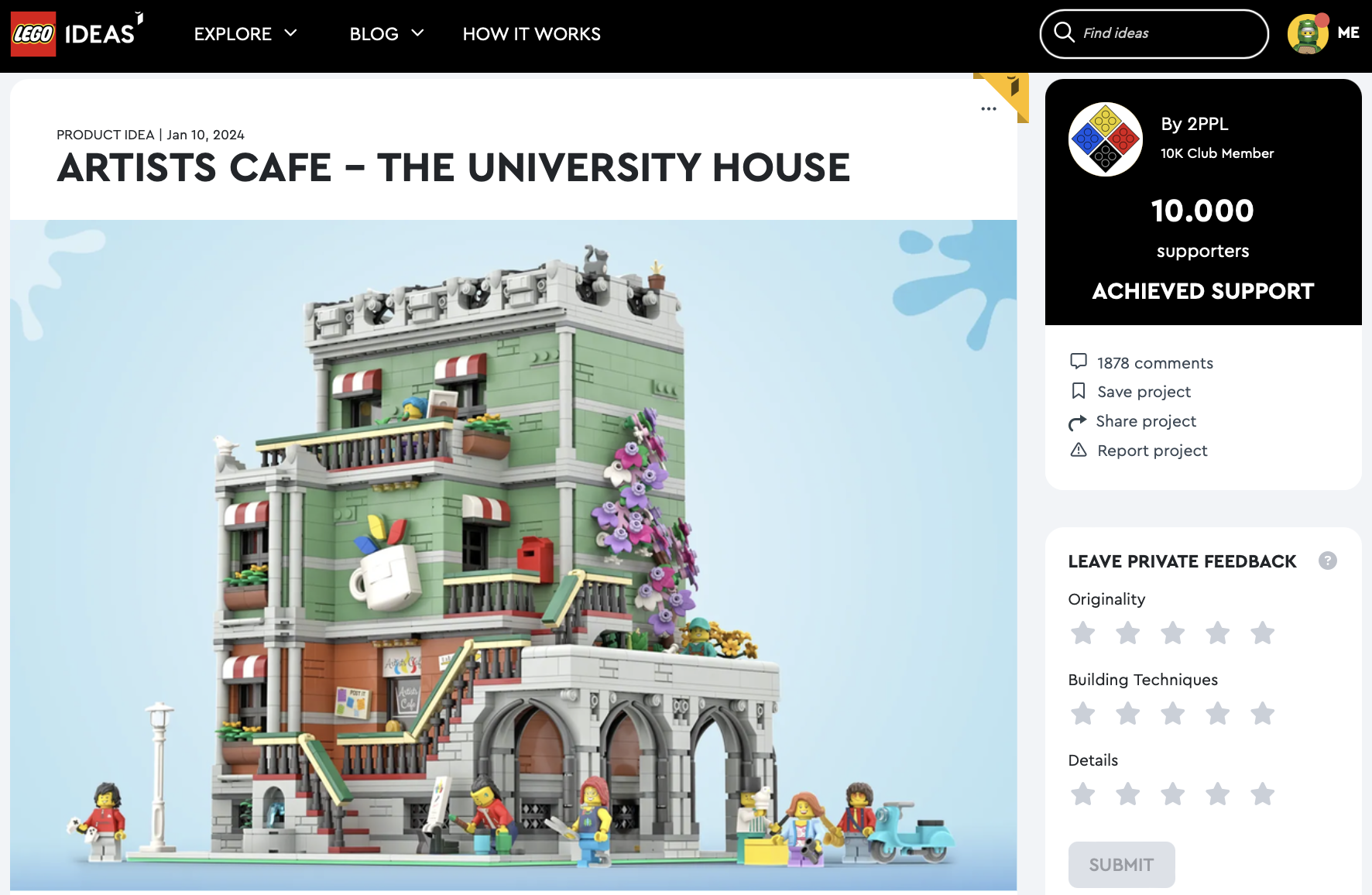 Artist Cafe – The University House raggiunge i 10k su LEGO Ideas
