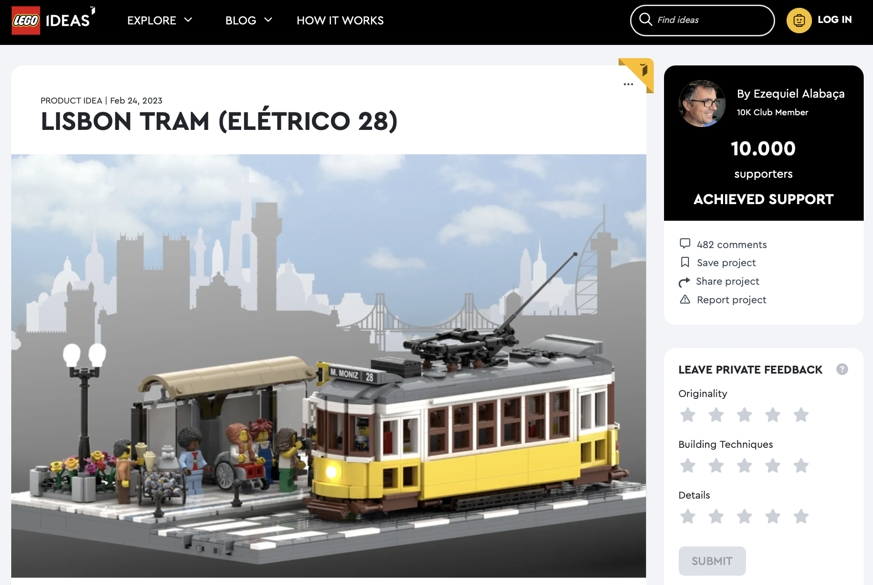 Lisbon Tram (Elétrico 28) raggiunge i 10k su LEGO Ideas