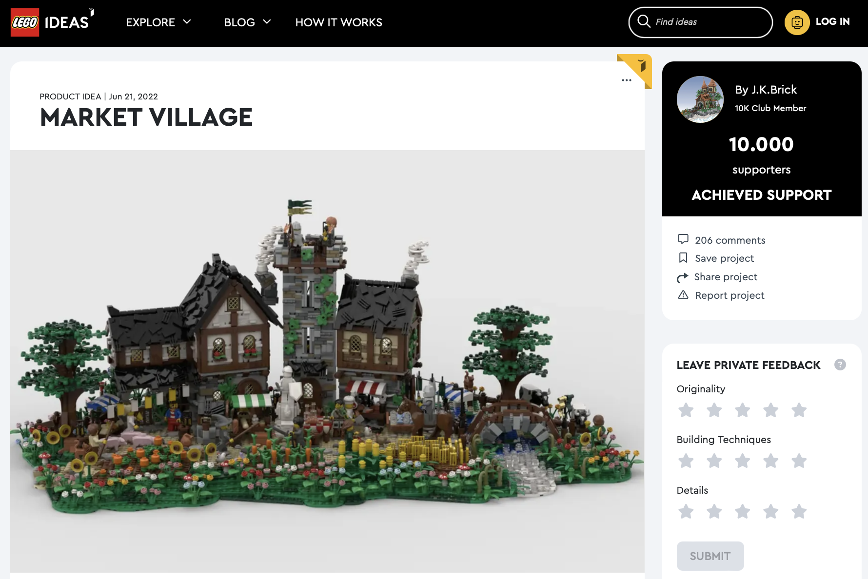 Market Village raggiunge i 10k su LEGO Ideas