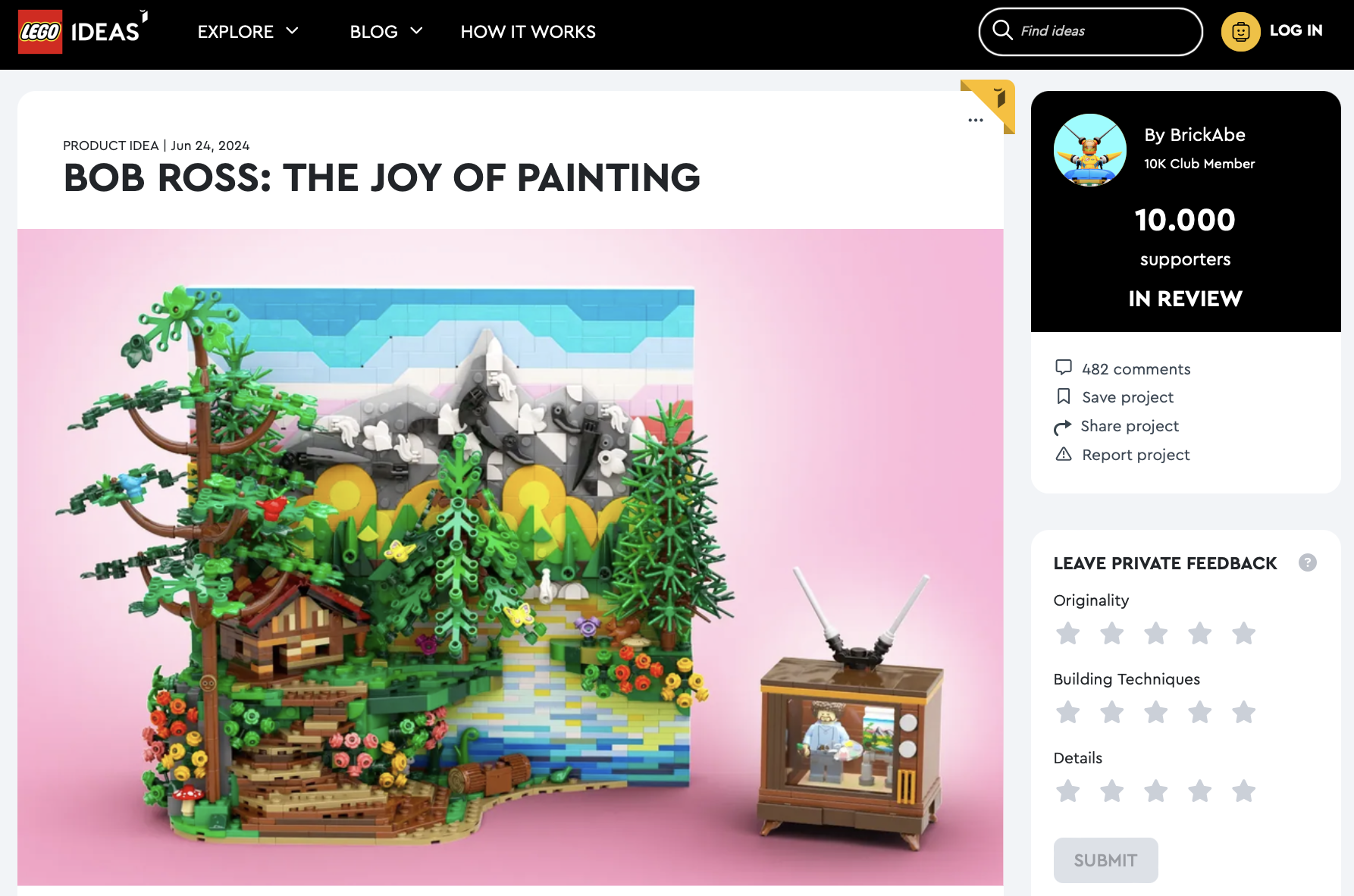 Bob Ross: The Joy of Painting raggiunge i 10k su LEGO Ideas