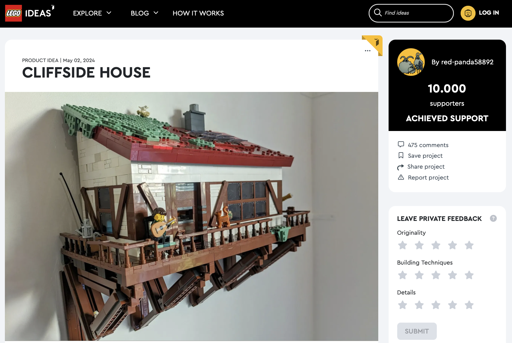 Cliffside House approda alla review LEGO Ideas