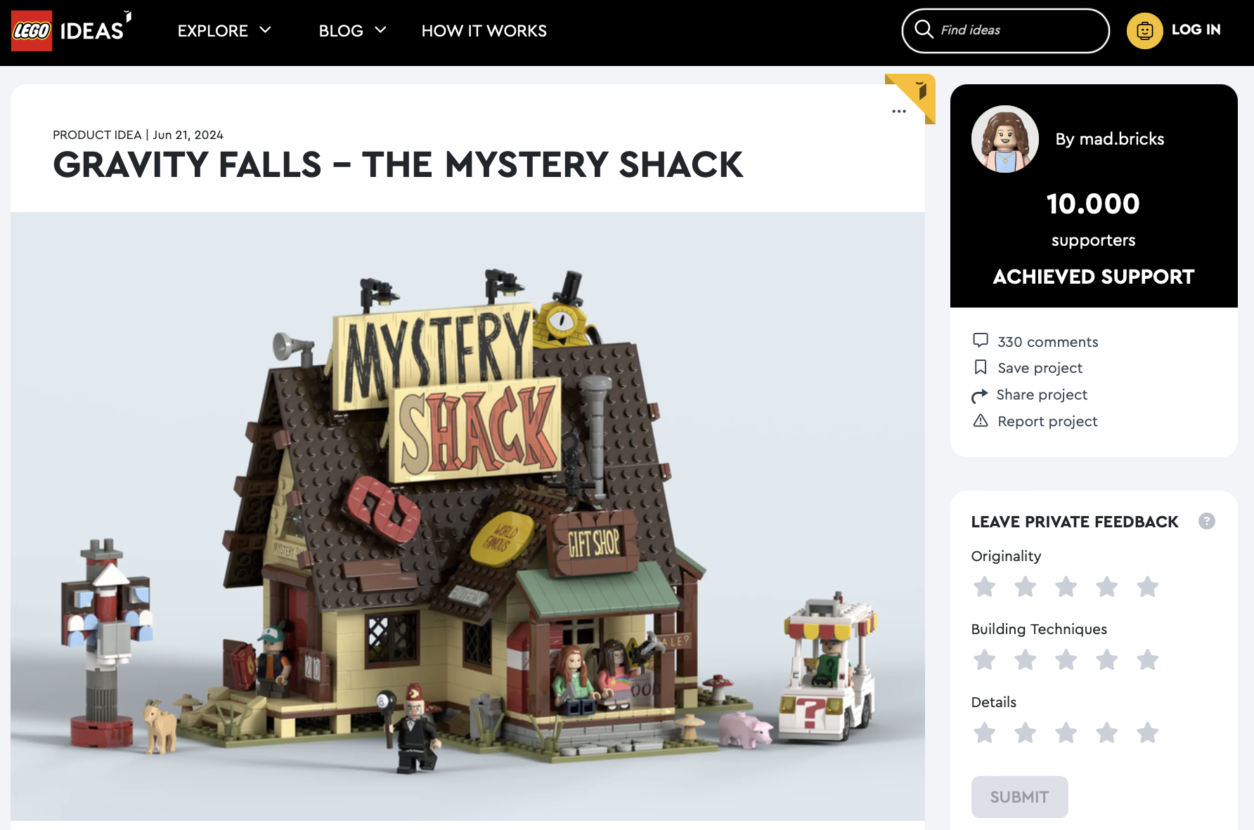 Gravity Falls – The Mystery Shack approda alla review LEGO Ideas