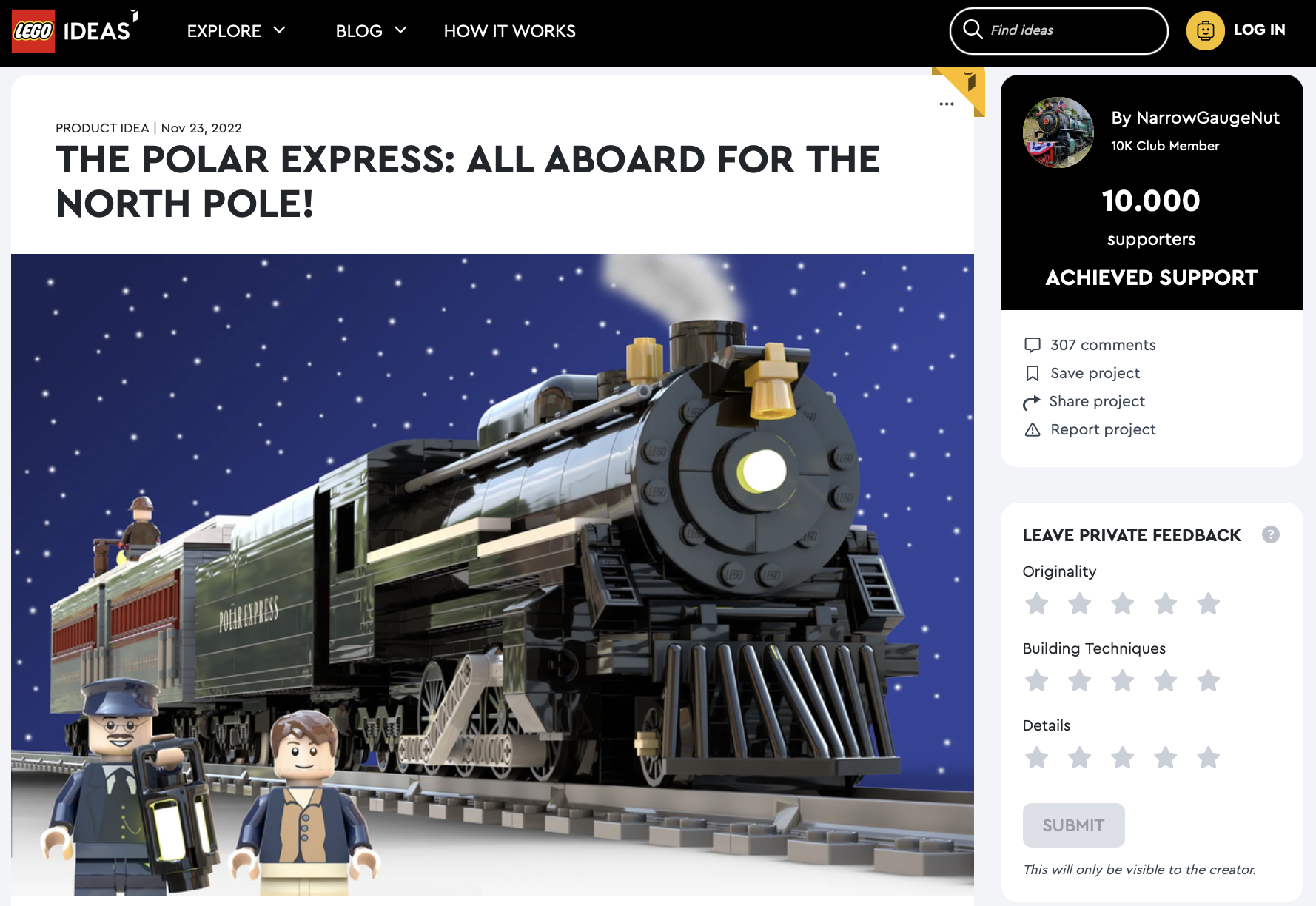 The Polar Express: All aboard for the North Pole! raggiunge i 10k su LEGO Ideas