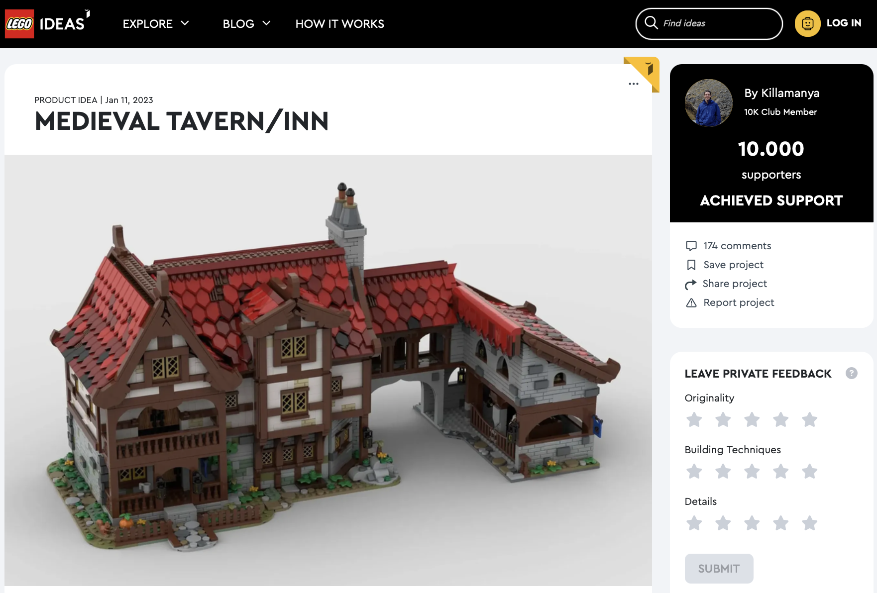 Medieval Tavern/Inn raggiunge i 10k su LEGO Ideas