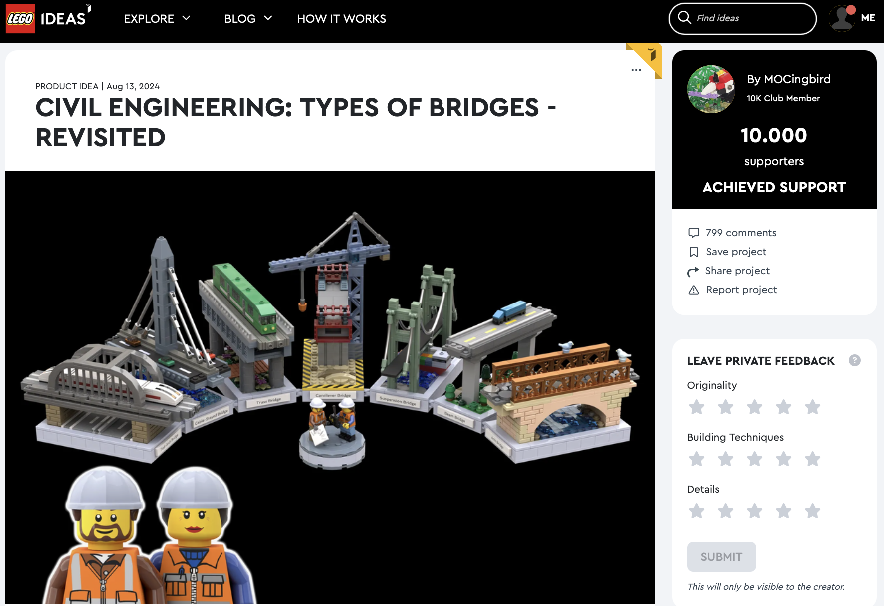 Civil Engineering: Typer of Bridges – Revisited raggiunge la review LEGO Ideas