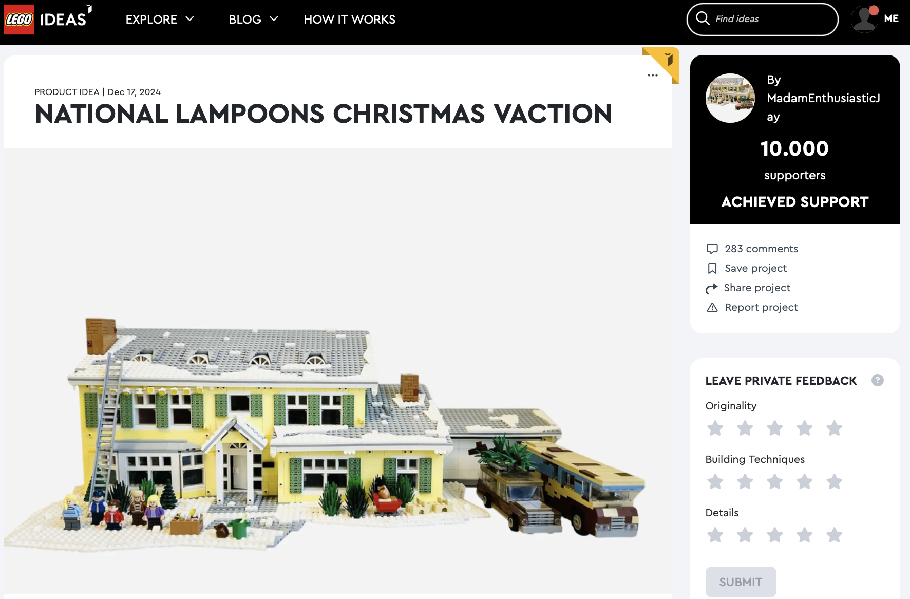 National Lampoons Christmas Vacation raggiunge la review LEGO Ideas