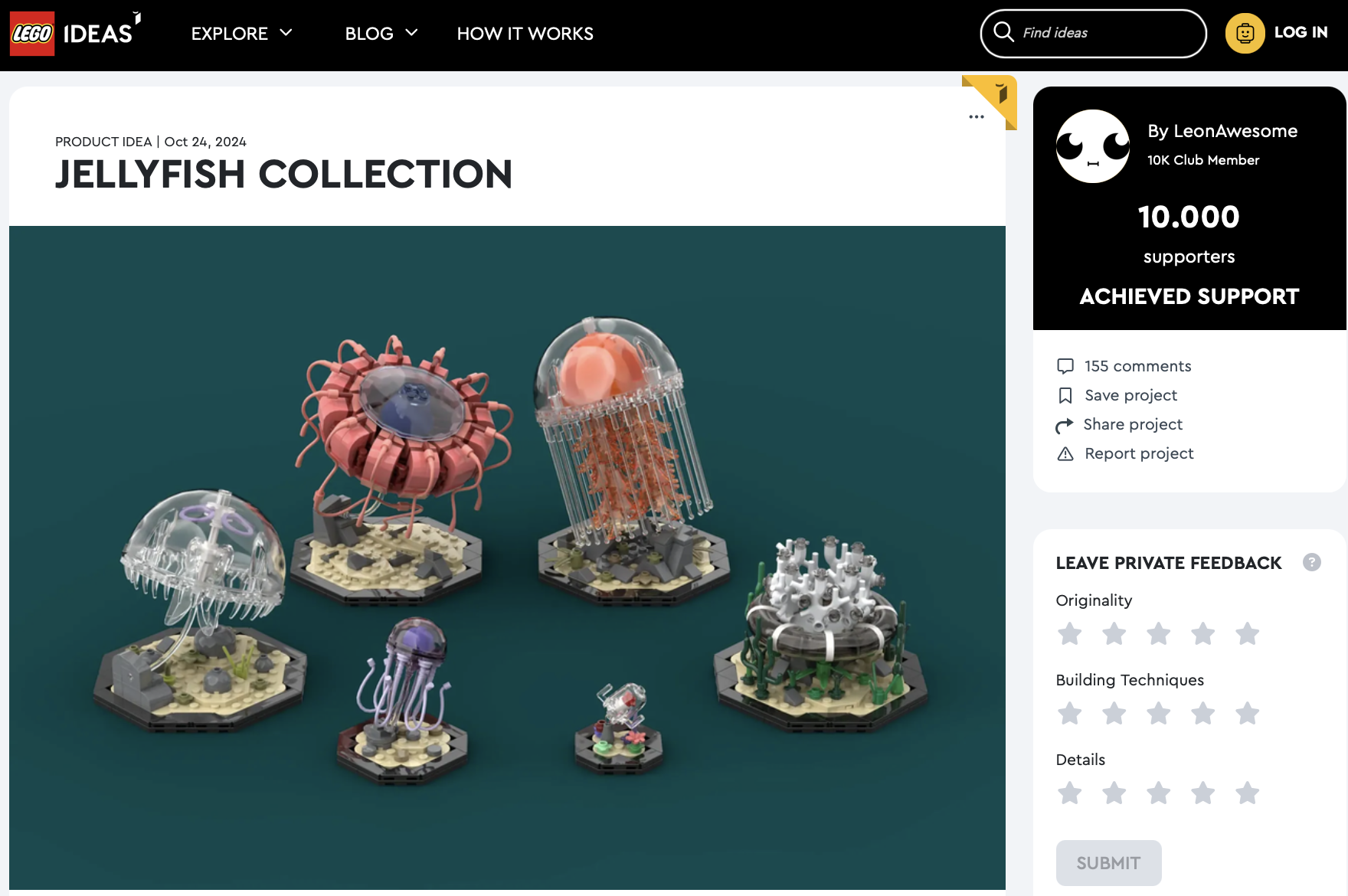 Jellyfish Collection raggiunge la review LEGO Ideas