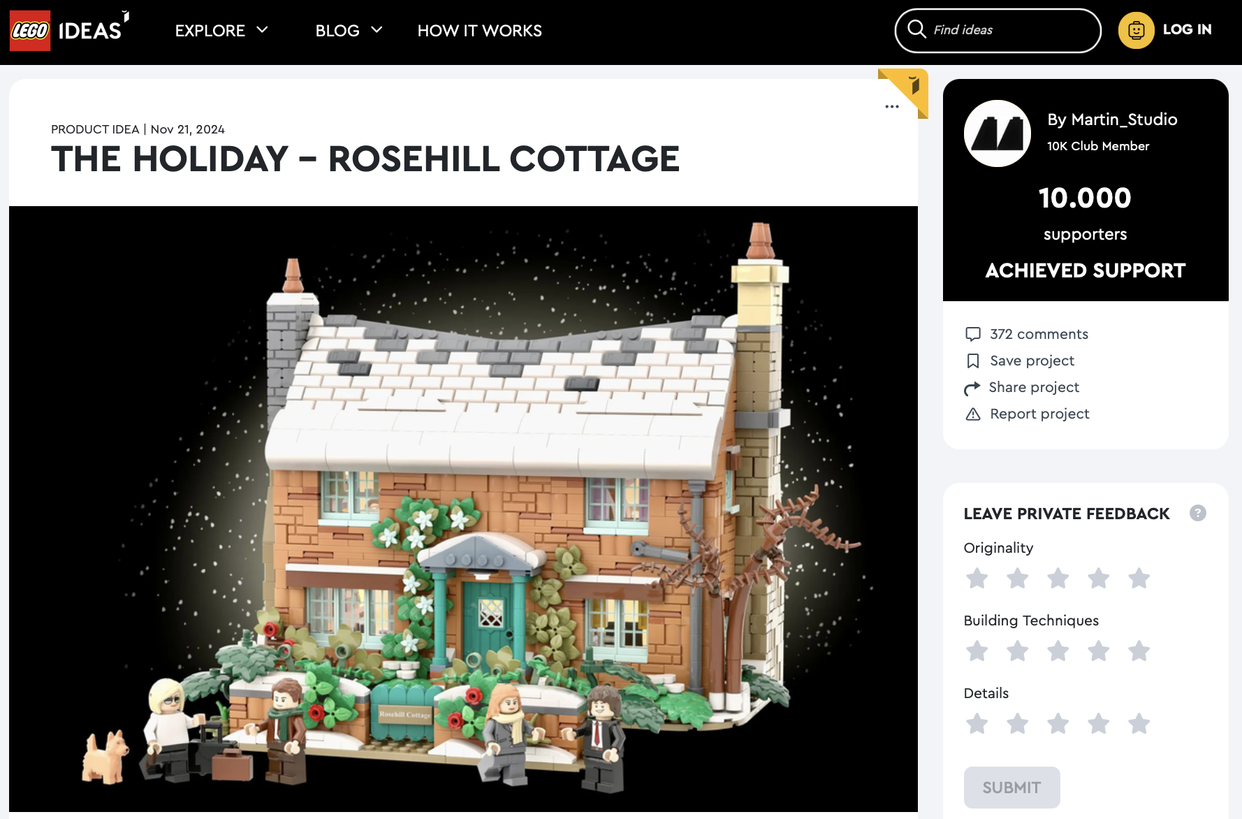 The Holiday – Rosehill Cottage raggiunge la review LEGO Ideas