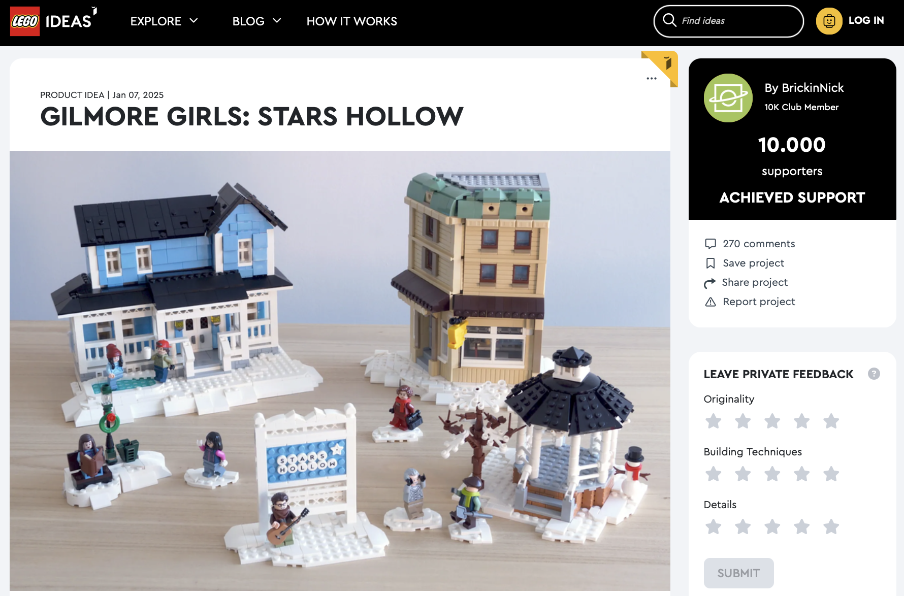 Gilmore Girls: Star Hollow raggiunge la review LEGO Ideas