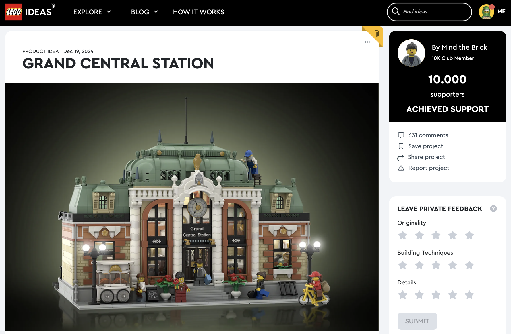 Grand Central Station raggiunge la review LEGO Ideas