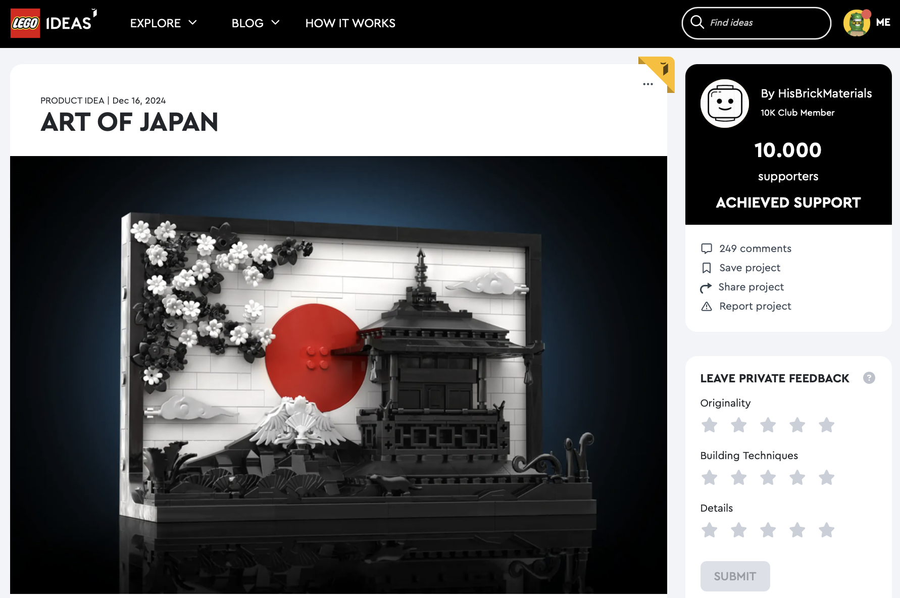 Art of Japan raggiunge la review LEGO Ideas