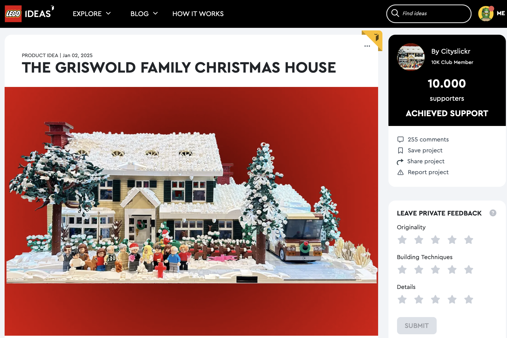 The Griswold Family Christmas House raggiunge la review LEGO Ideas