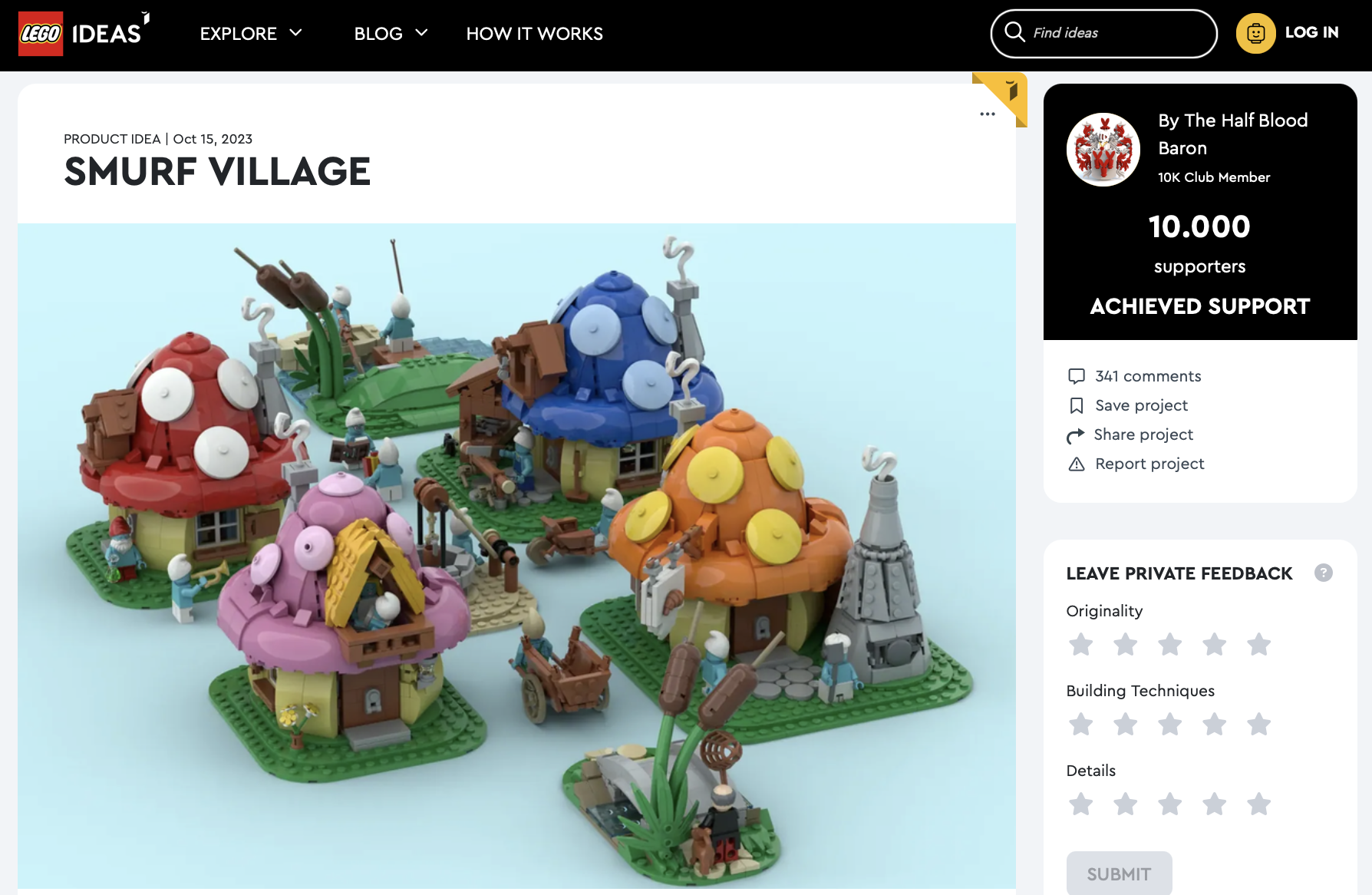 Smurf Village raggiunge la review LEGO Ideas